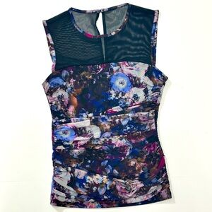 Cache Sheer Top Floral Blouse Size Small